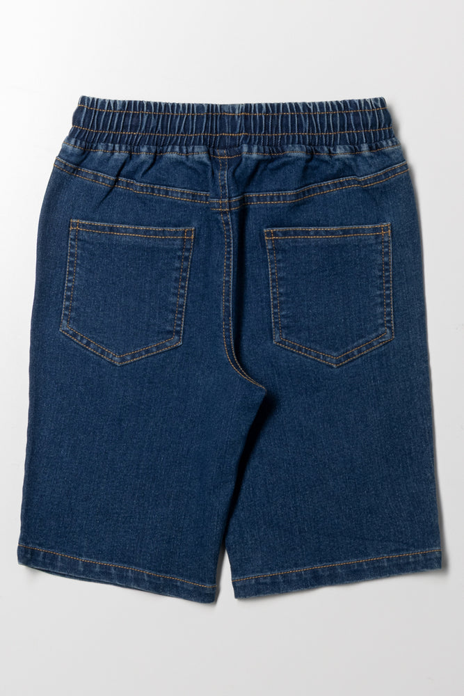 Pull On Denim Shorts Blue (2)