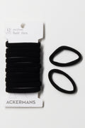 12 Pack Medium Hair Rings Black
