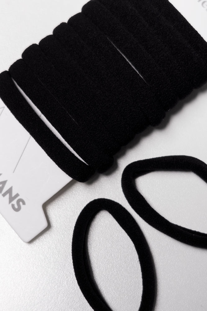 12 Pack Medium Hair Rings Black (1)