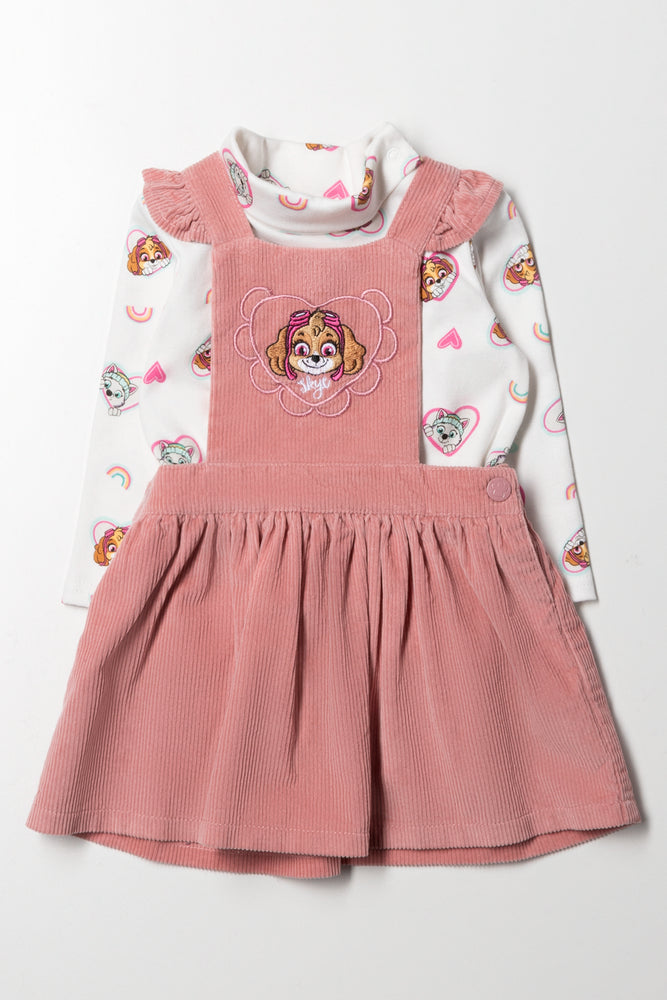 Paw Patrol Corduroy Pinafore Set Pink