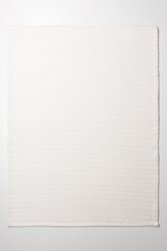 Rib Waffle Blanket White (2)