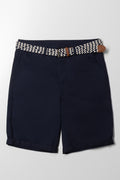 Belted Chino Shorts Navy