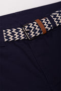 Belted Chino Shorts Navy (1)