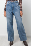 Wide Leg Denim Jeans Blue (1)