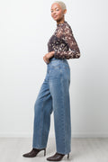 Wide Leg Denim Jeans Blue (2)