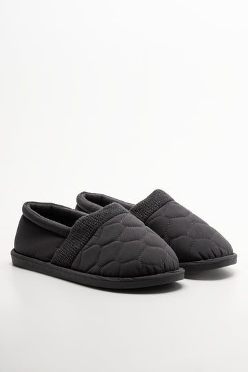 Quilted Slippers Dark Grey