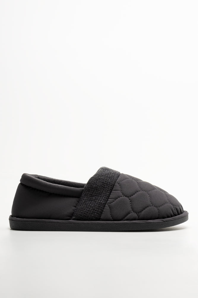 Quilted Slippers Dark Grey (1)