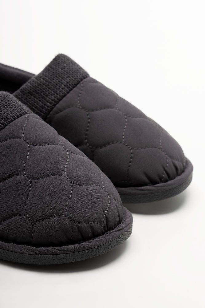 Quilted Slippers Dark Grey (2)