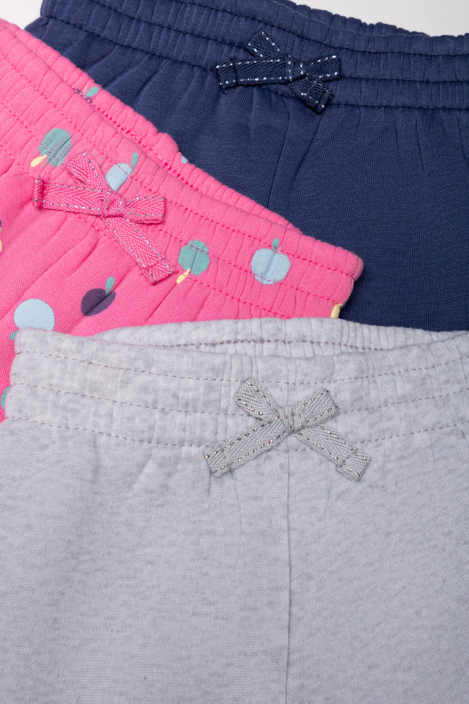 3 Pack Trackpants Navy, Pink And Grey
