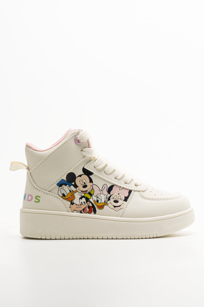 Mickey Mouse Club  High Top Sneakers Cream (1)