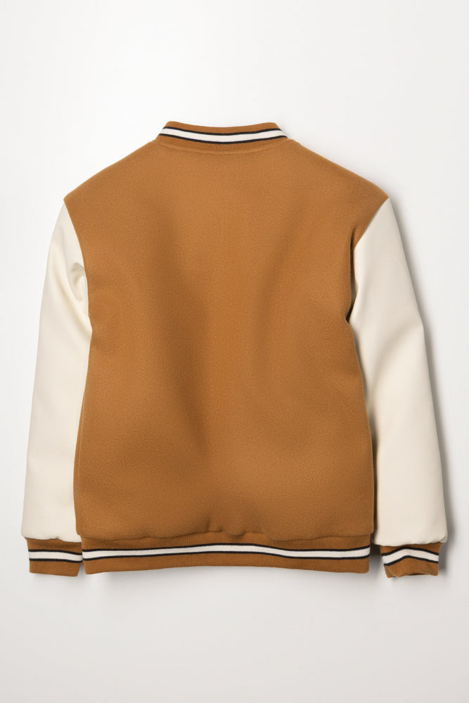Melton Baseball Jacket Brown (2)