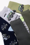 5 Pack Socks Green, Grey And Navy (1)