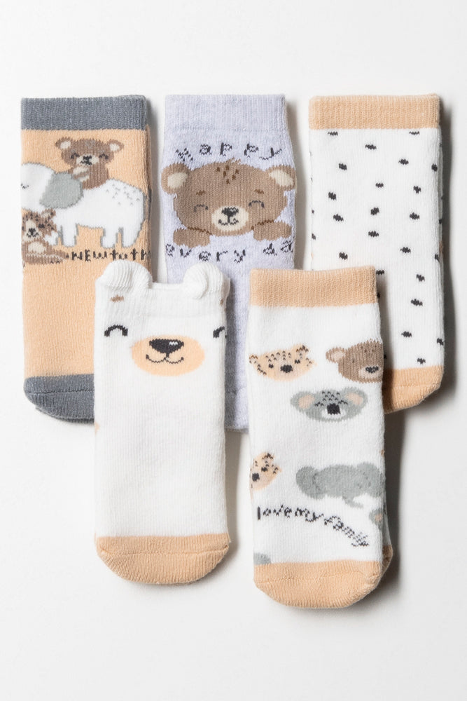 5 Pack Socks Natural