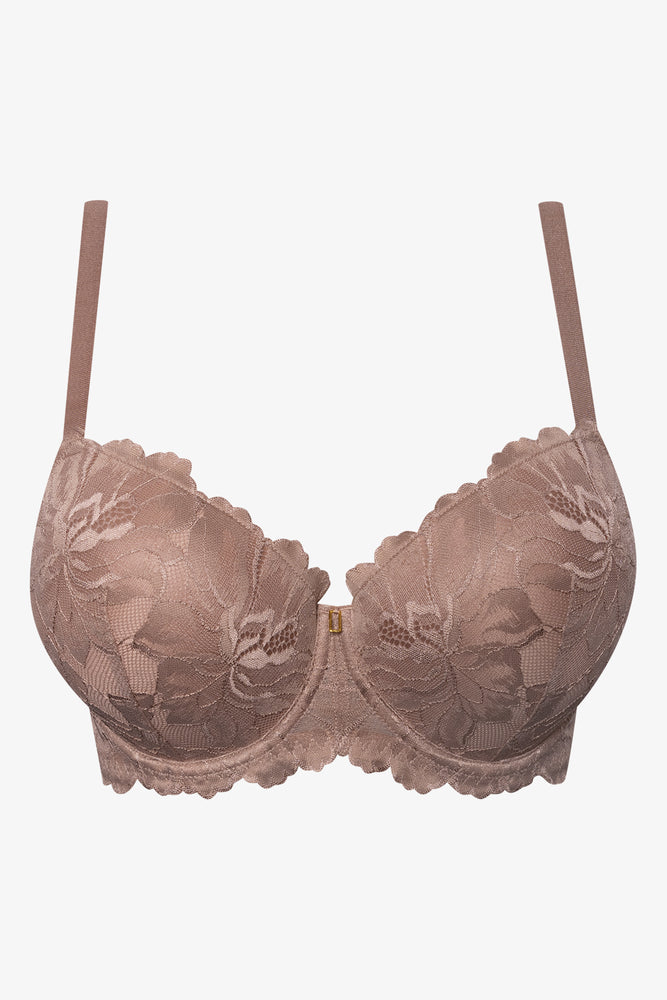 Plus Size 2 Pack Lace Balconette Bras Black And Natural