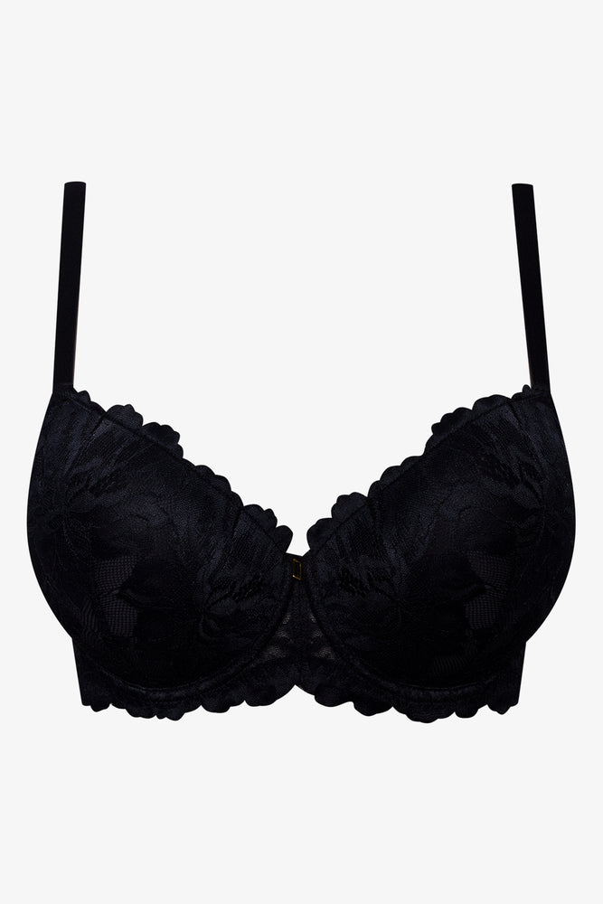 Plus Size 2 Pack Lace Balconette Bras Black And Natural (2)