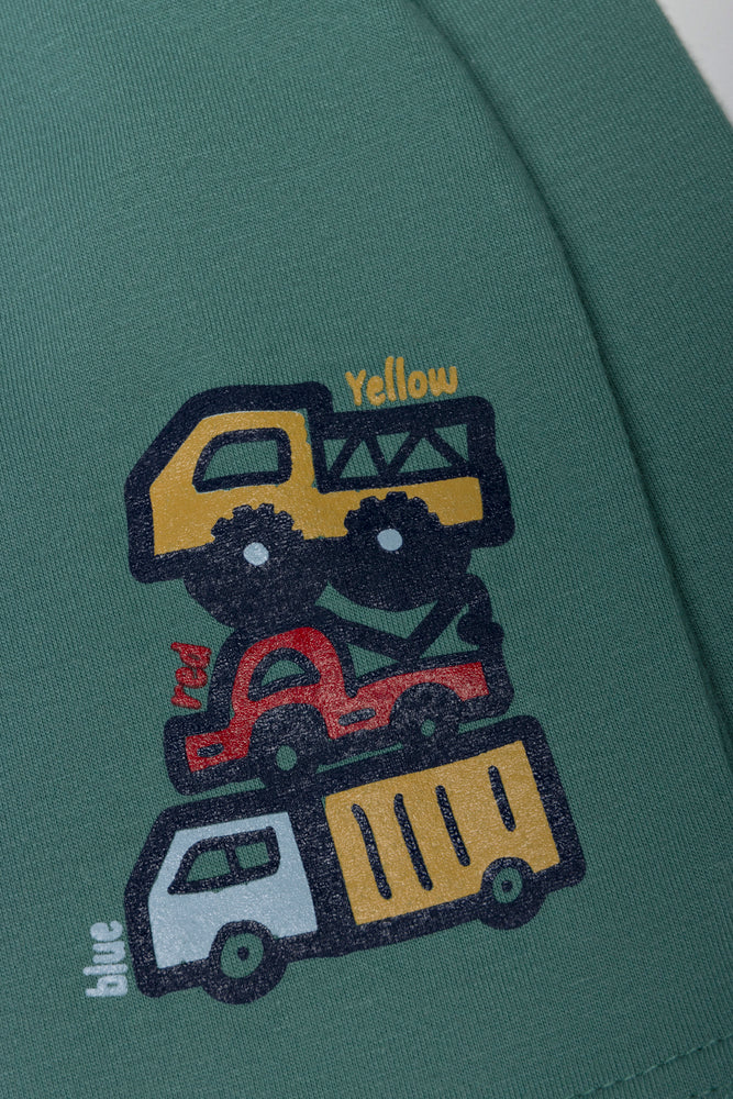 2 Pack T-Shirts Green And Cream