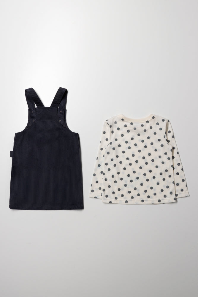 Spot Pinafore Set Black (5)