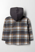 Hooded Check Shacket Grey And Blue (3)