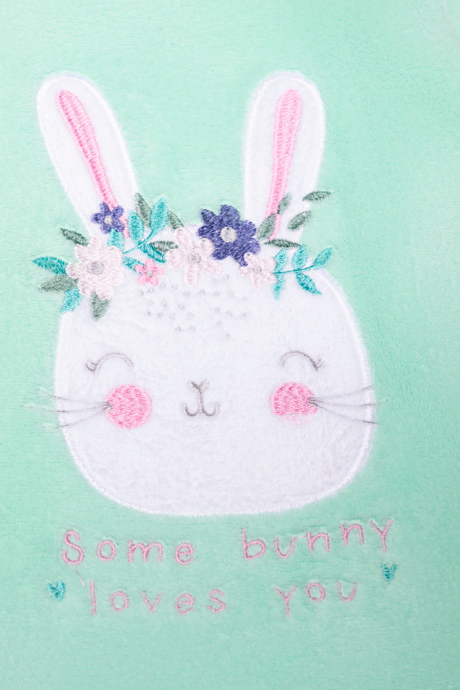 Fleece Bunny Pyjamas Green