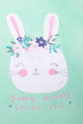 Fleece Bunny Pyjamas Green (1)