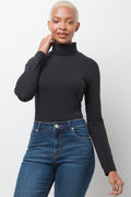 Long Sleeve Poloneck Black