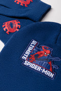 Spider-Man Beanie And Gloves Set Blue (1)