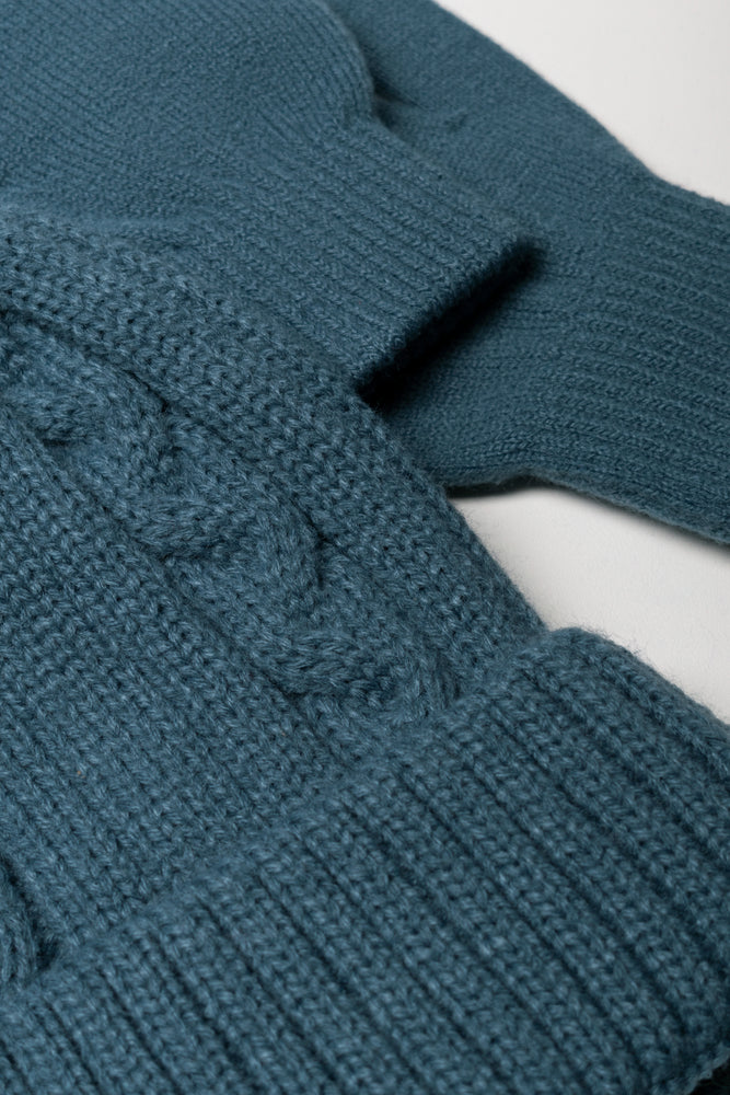 Beanie And Gloves Set Blue