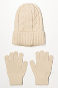 Beanie And Gloves Set Natural