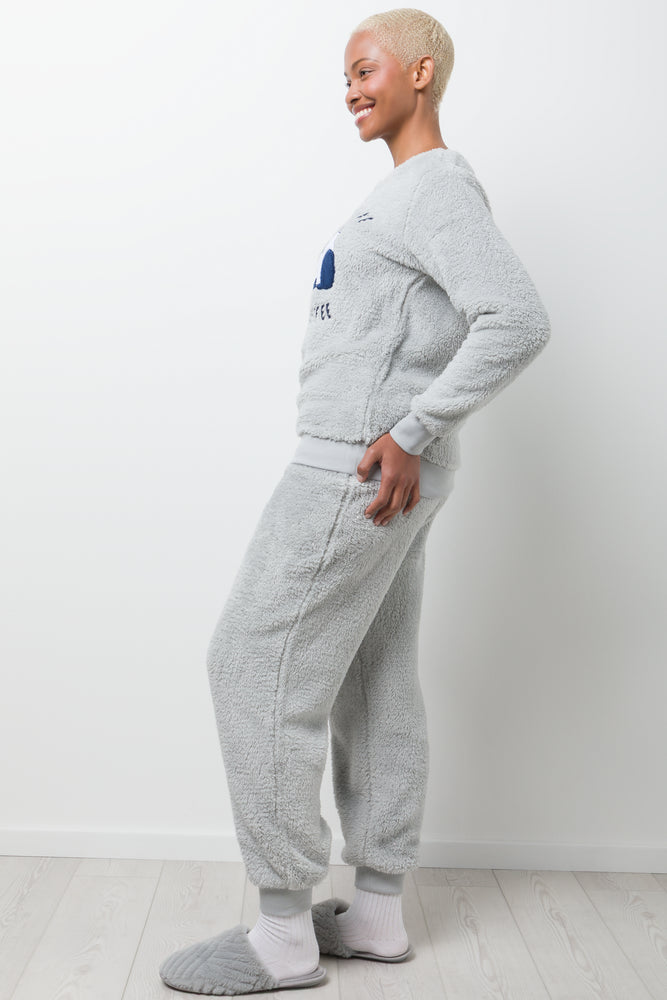 Barely Awake Need Coffee Pyjamas Light Grey