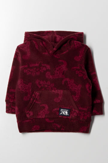 Dinosaur Hoodie Burgundy