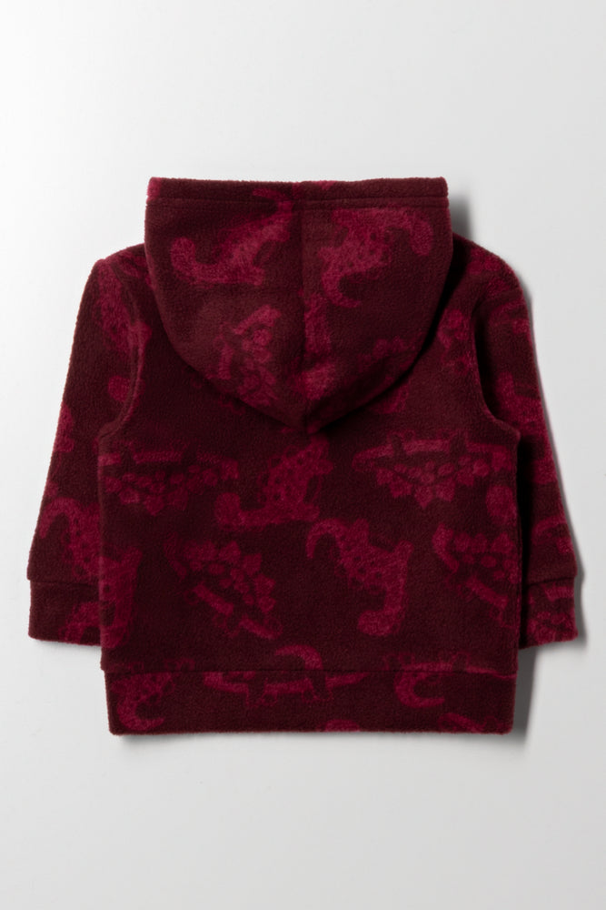 Dinosaur Hoodie Burgundy (2)