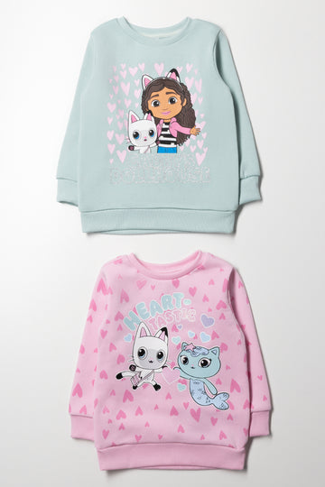 Gabby's Dollhouse 2 Pack Tracktops Light Green And Pink
