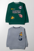 Garfield 2 Pack Crew Neck Tracktops Green And Grey