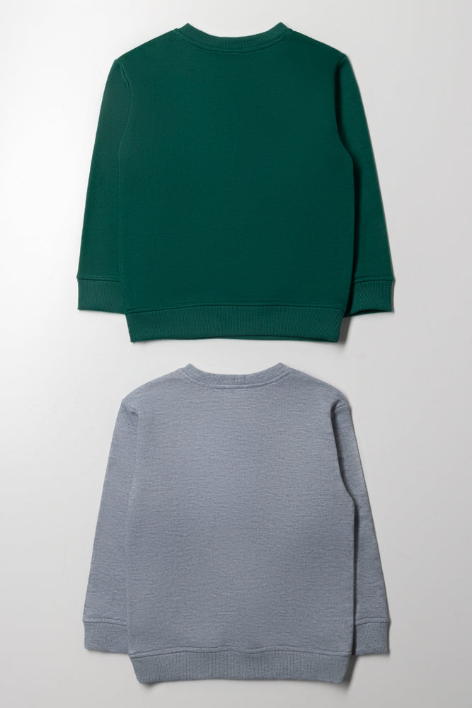 Garfield 2 Pack Crew Neck Tracktops Green And Grey (3)
