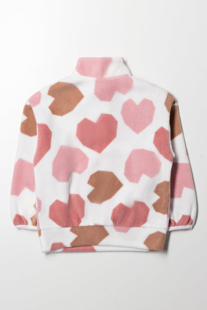Heart Polar Fleece Tracktop Pink (3)