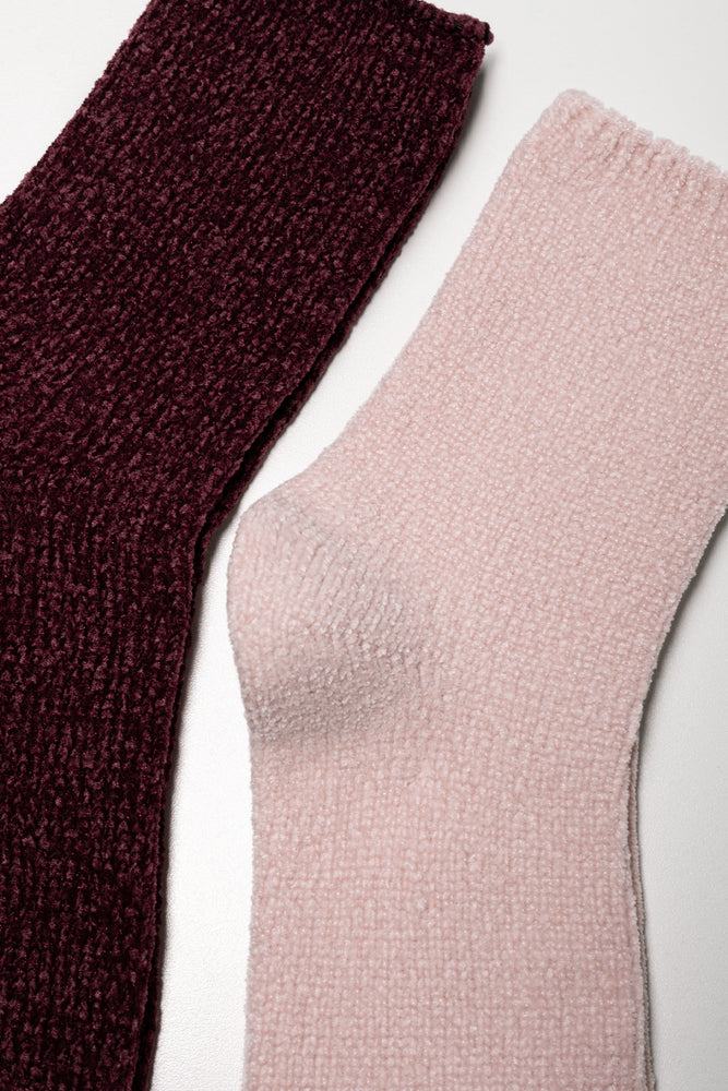2 Pack Socks Burgundy And Pink