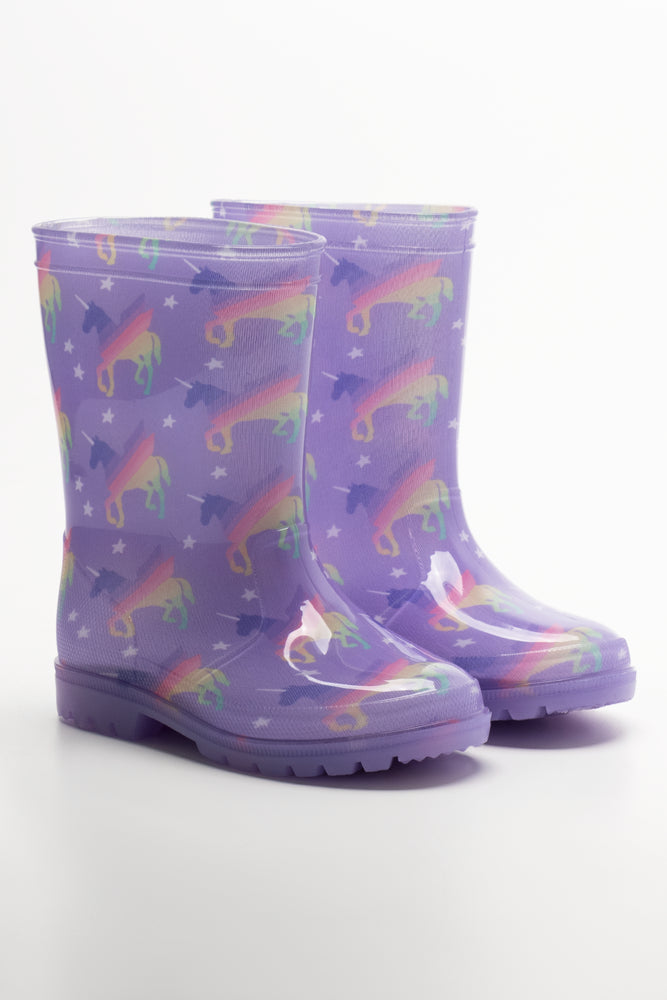 Unicorn Rainboots Purple