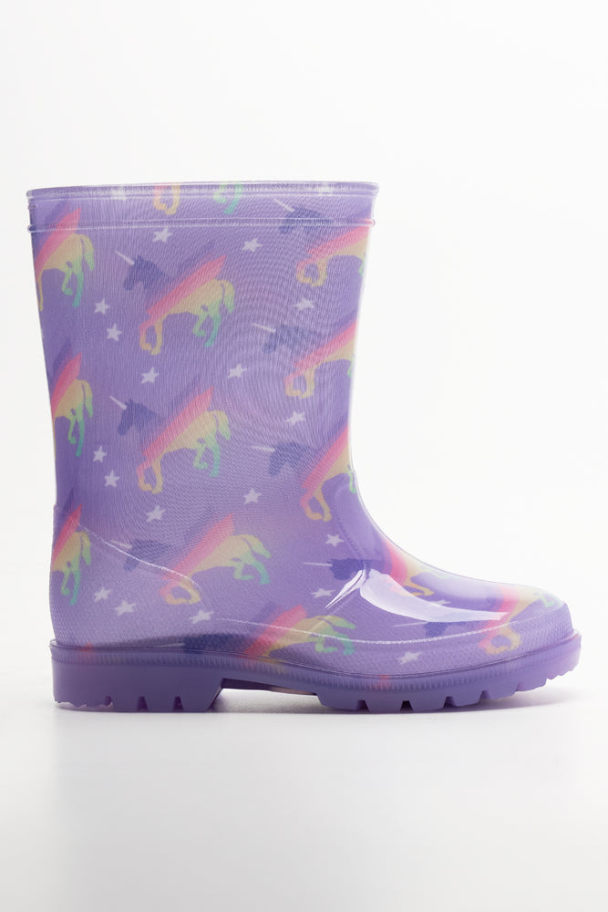 Unicorn Rainboots Purple