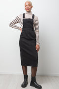Denim Dungaree Dress Black