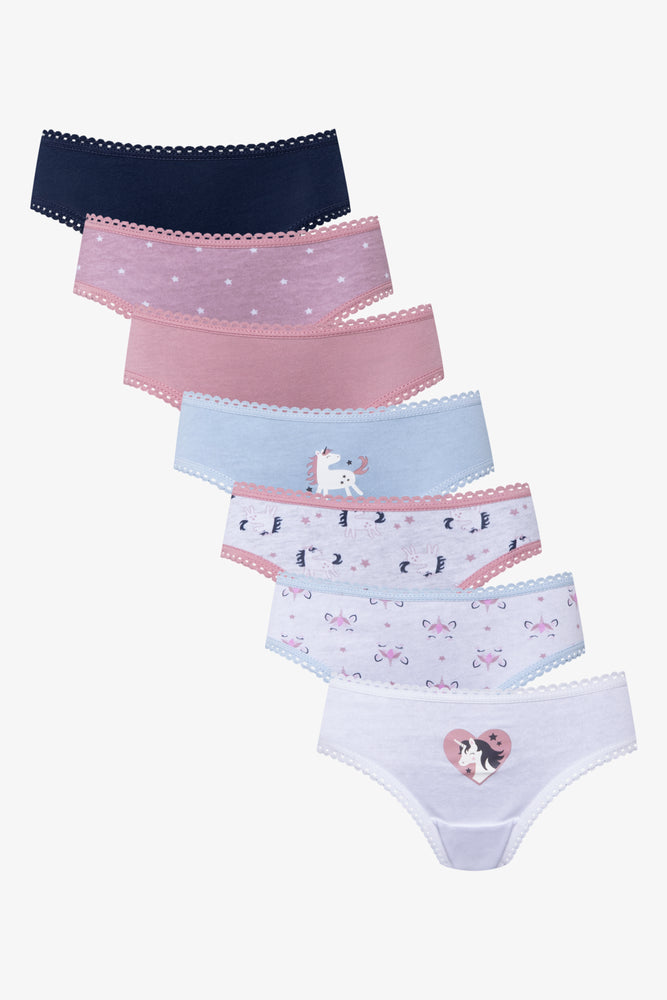 7 Pack Unicorn Bikini Panties Multi