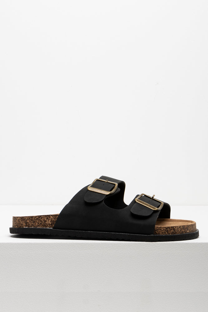 Double Band Sandals Black