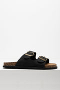 Double Band Sandals Black (1)