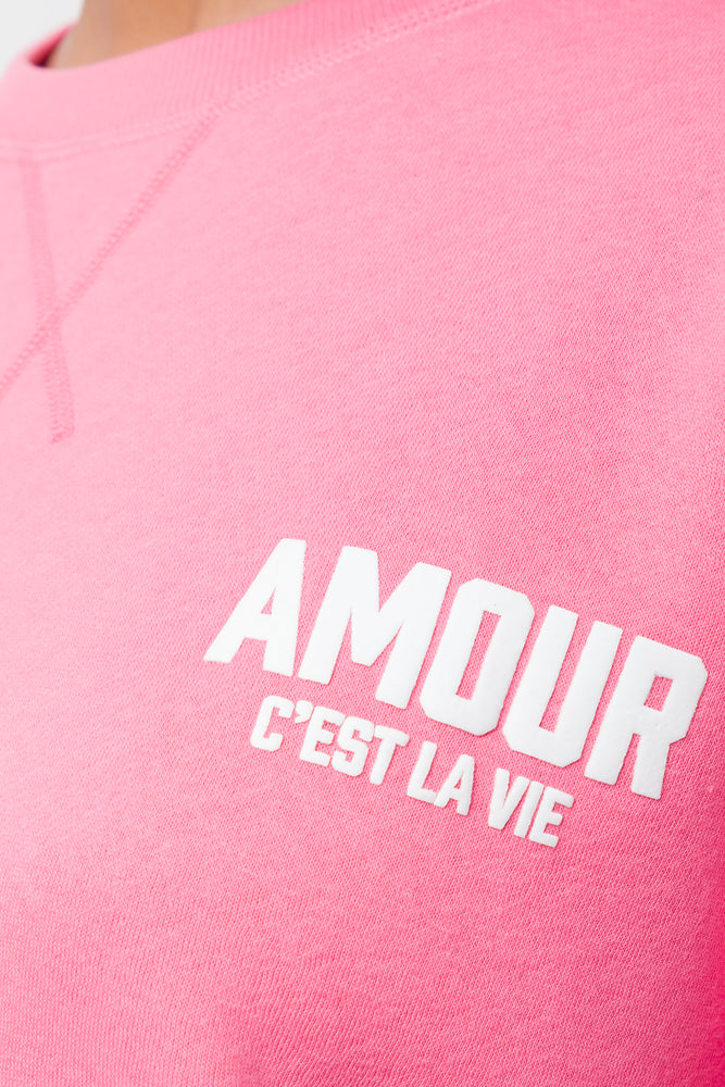 Amour C'est La Vie Crew Neck Tracktop Pink (3)