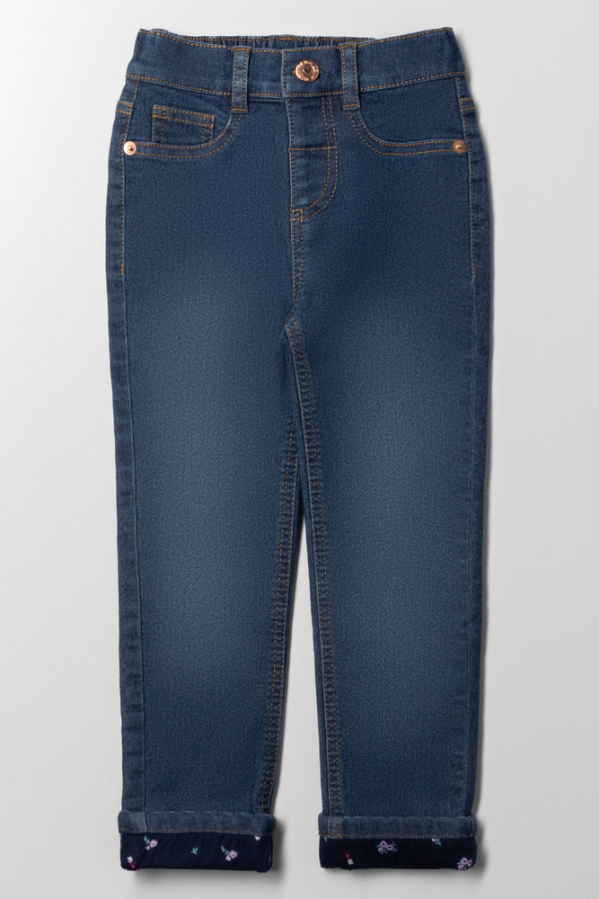 Lined Cuff Denim Jean Blue