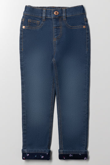 Lined Cuff Denim Jean Blue