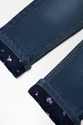 Lined Cuff Denim Jean Blue (1)
