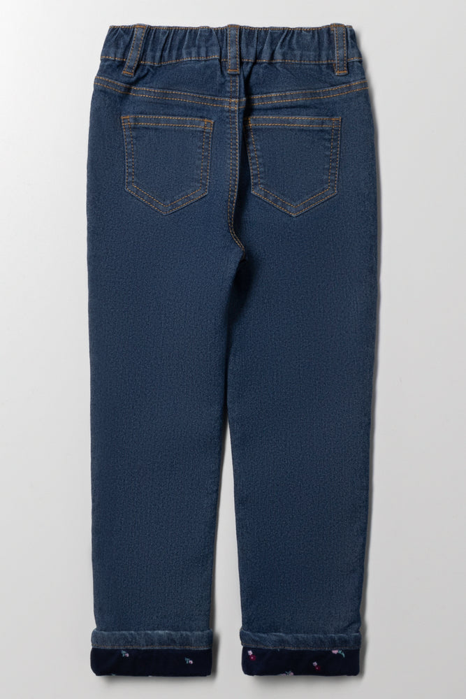 Lined Cuff Denim Jean Blue (3)