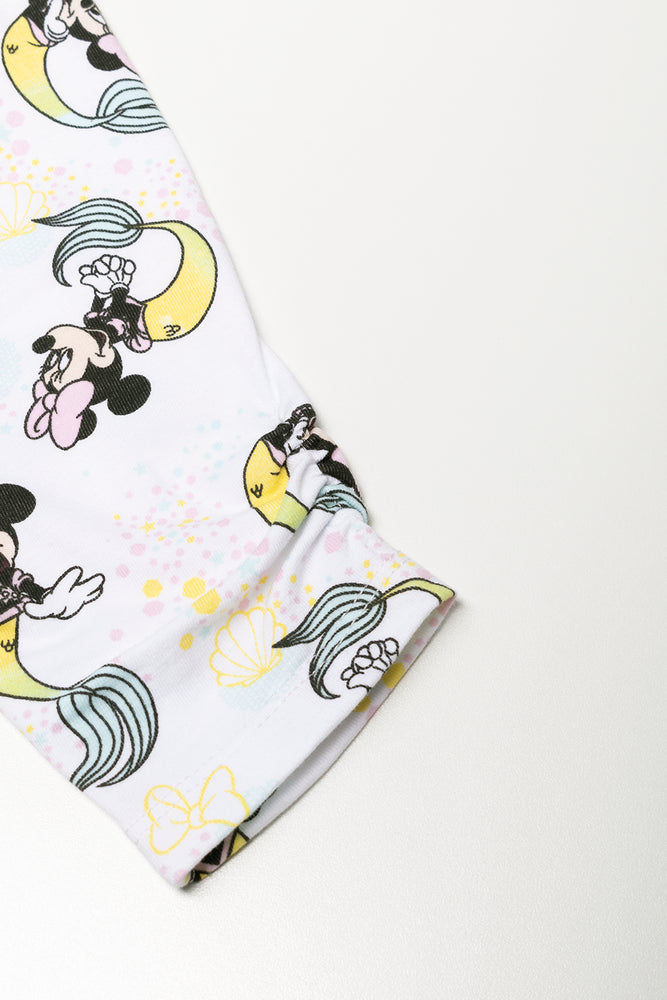 Minnie Mouse 2 Pack Cropped Leggings White And Lilac (2)