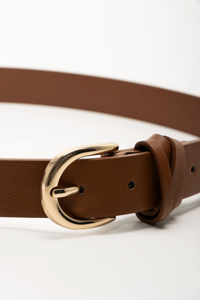 Cross Strap Loop Belt Natural