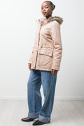 Parka Jacket With Fur Trim Natural (1)